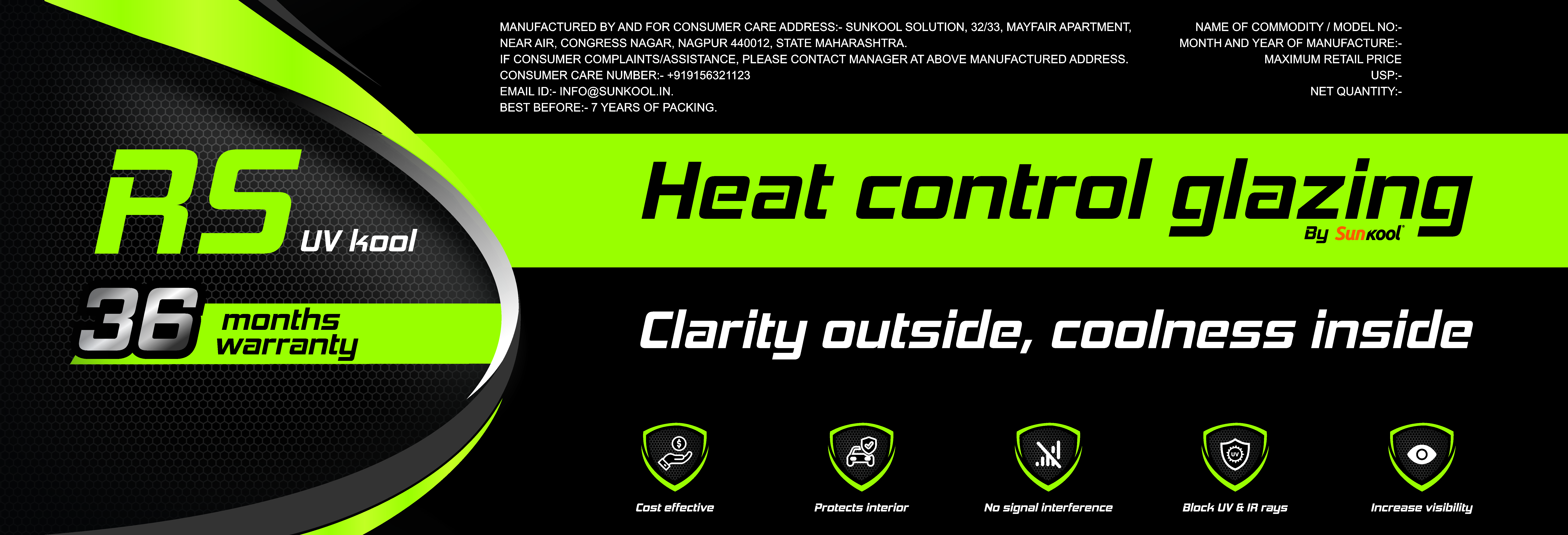 RS UV Kool - Heat Control Glazing